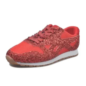 Moonfootprint Women Fashion Round Toe Platform Sequins Rhinestone Platform Sneakers