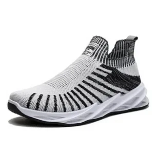 Moonfootprint Men'S Fashion Mesh Breathable Lightweight Stripe Sneakers