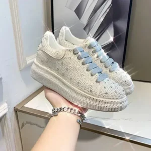 Moonfootprint Casual Rhinestone Platform Sneakers