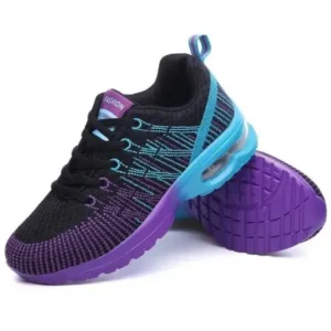 Moonfootprint Women Fashion Casual Lace Up Design Mesh Breathable Air Cushion Shock Absorbing Sneakers