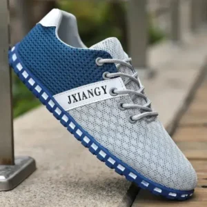 Moonfootprint Men Casual Color Matching Breathable Mesh Flat Shoes