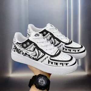 Moonfootprint Men Fashion Graffiti Breathable Sneakers