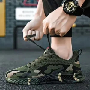 Moonfootprint Men'S Casual Mesh Breathable Camouflage Sneakers