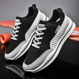 Moonfootprint Men'S Casual Color-Block Mesh Breathable Soft-Soled Sneakers