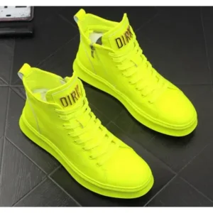 Moonfootprint Men'S Fashion Bright Color High-Top Sneakers