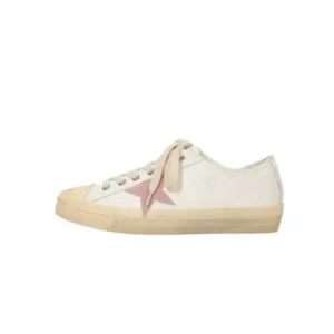 Moonfootprint Women Fashion Casual Lace-Up Pink Star Sneakers