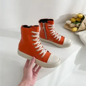 Moonfootprint Orange Up Platform High Top Casual Shoes