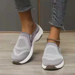 Moonfootprint Women Fashion Fly Knit Casual Colorblock Flat Sneakers