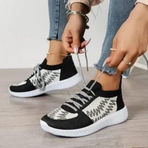 Moonfootprint Women Fashion Color Block Mesh Platform Sneakers